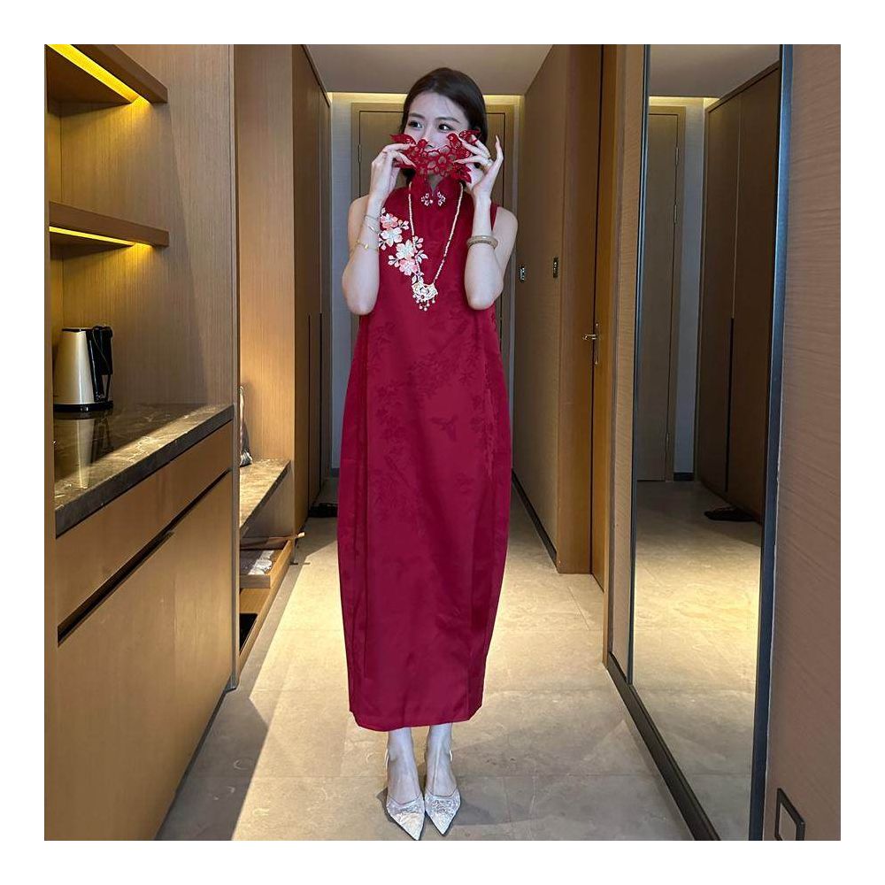 Improved cheongsam women s wedding engagement dress light luxury niche high end toast bride s new Chinese style foreign style dress image 1