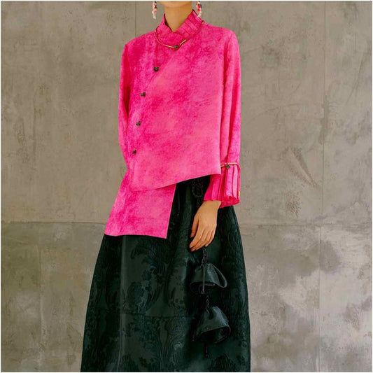 ASAYA5979 – Emerald Heritage Silk Blouse 💚✨