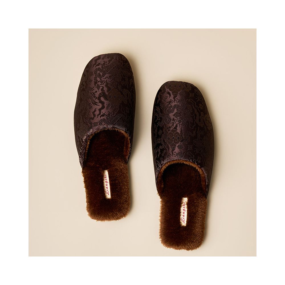 ASAYA5989 – Oriental Cozy Brocade Slippers 🌸🥿