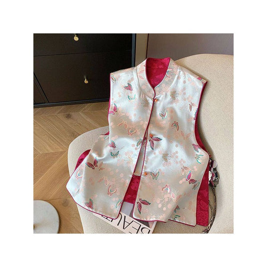 ASAYA5999 – Butterfly Bloom Silk Vest 🦋🌸