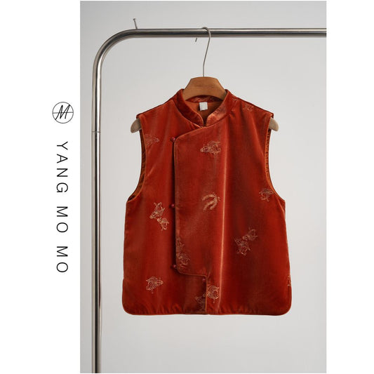 ASAYA6003 – Imperial Velvet Mandarin Vest 🧧✨