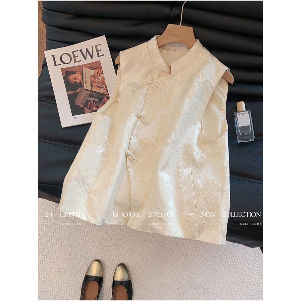 ASAYA6010 – Blush Heritage Jacquard Vest 🌸✨