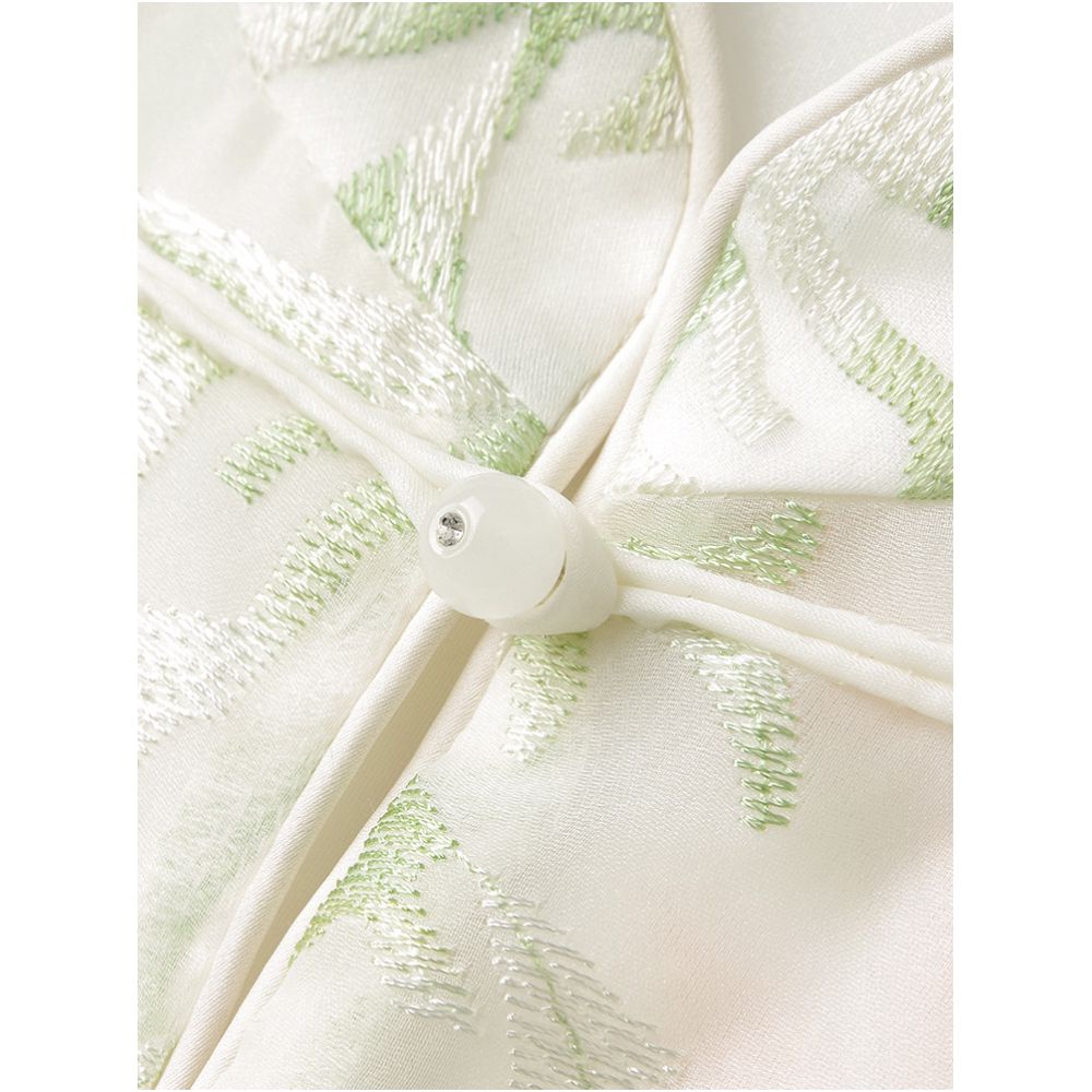High end white silk Chinese style shirt vest summer thin design worn on the outside retro embroidered mulberry silk new Chinese style top image 2