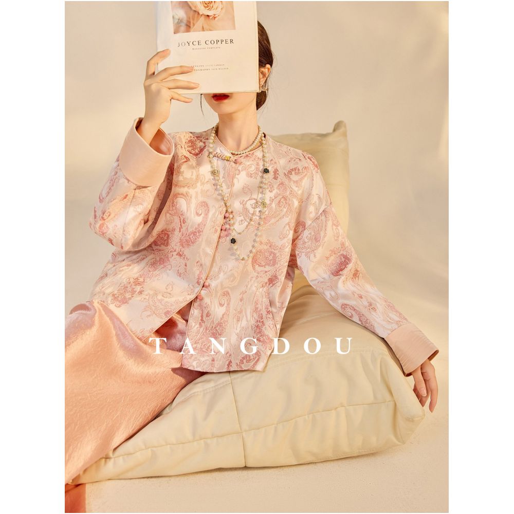 Tang Dou Gao Ding Fang Hua Like a Dream New Chinese Coat for Women Texture Jacquard High Grade Pan Buckle Chinese Style Top Spring image 0