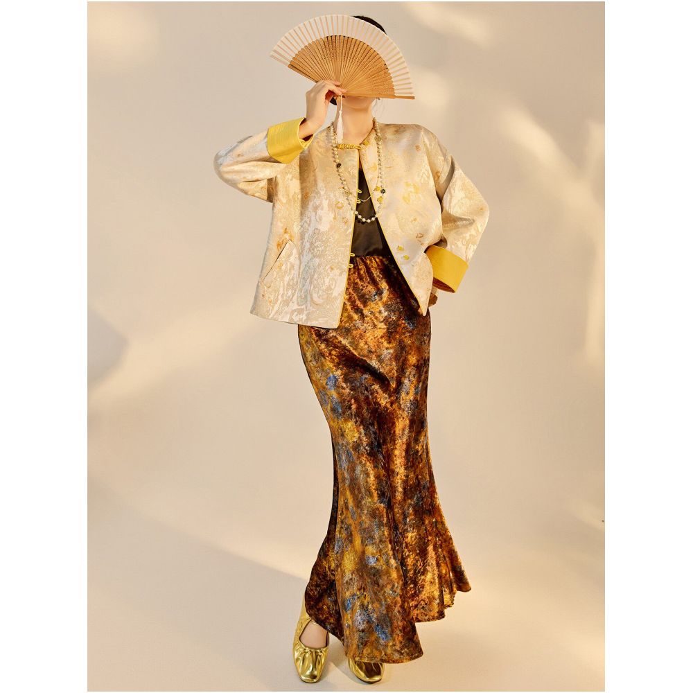 Tang Dou Gao Ding Fang Hua Like a Dream New Chinese Coat for Women Texture Jacquard High Grade Pan Buckle Chinese Style Top Spring image 4
