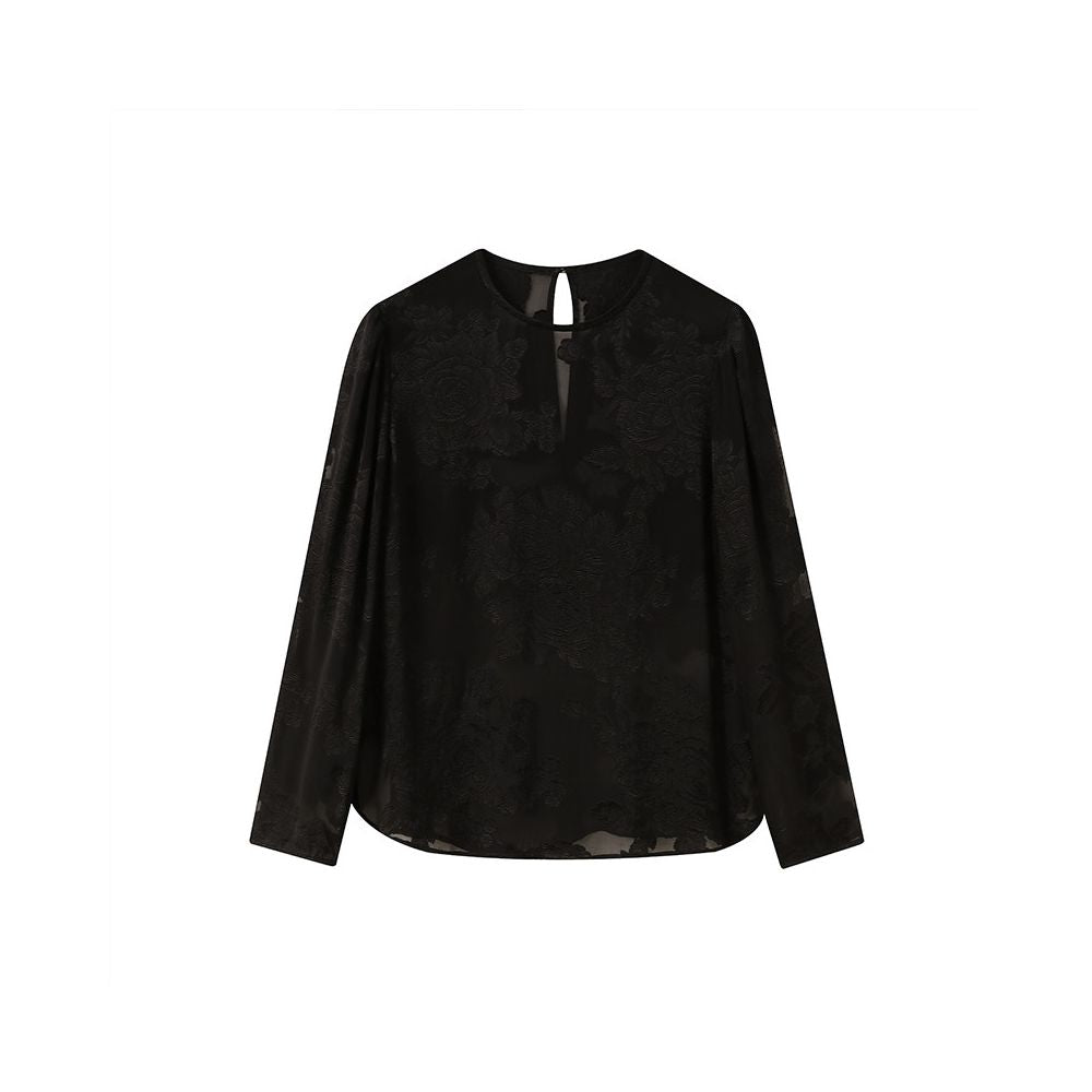 ASAYA6089 – Peony Sheer Elegance Blouse 🌿✨