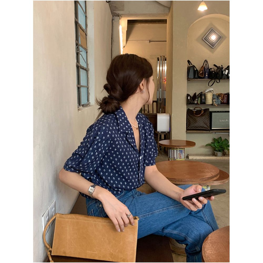 French polka dot shirt women s summer 2026 new chic casual loose fashion versatile niche short sleeved shirt trend image 2