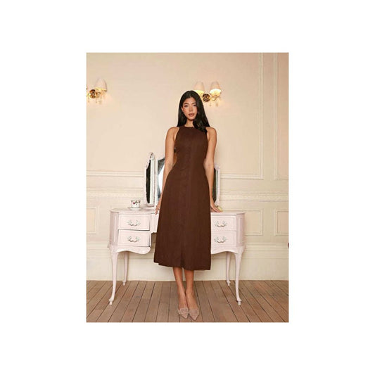 ASAYA6204 – Effortless Linen Button Midi Dress 🌿🤍