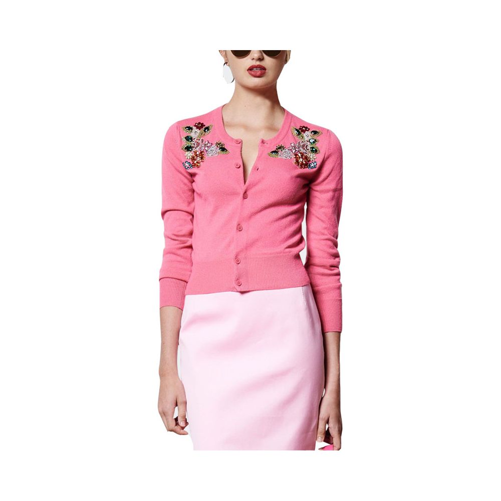 2026 Spring New Women s Long Sleeved Fashion Pink Sweater Short Trendy Thin Slim Fit Knit Cardigan Outerwear image 5