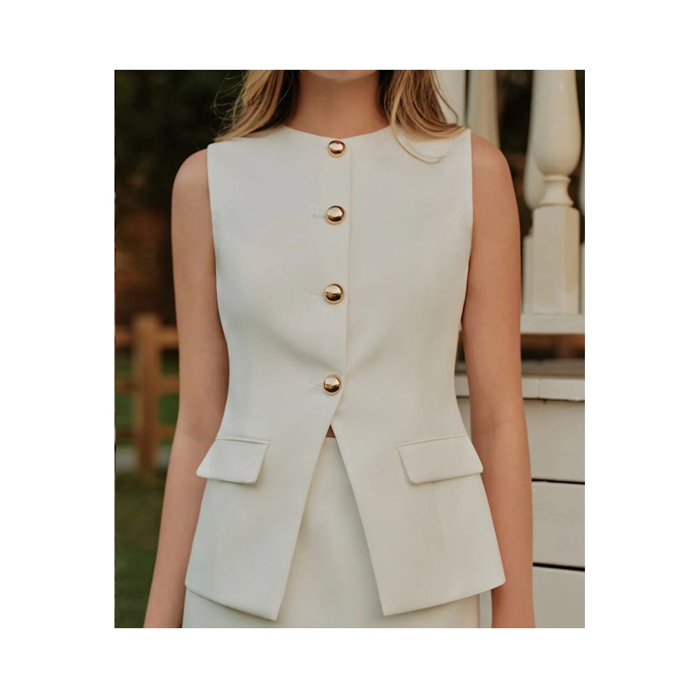ASAYA6208 – Ivory Tailored Vest Set 🤍✨