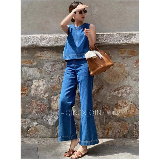 ASAYA6213 – Denim Ease Two-Piece Set 💙✨