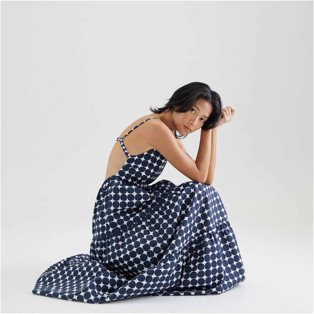 OtherstORE Romantic Vacation French polka dot camisole dress for women printed floral backless slimming A line dress image 0