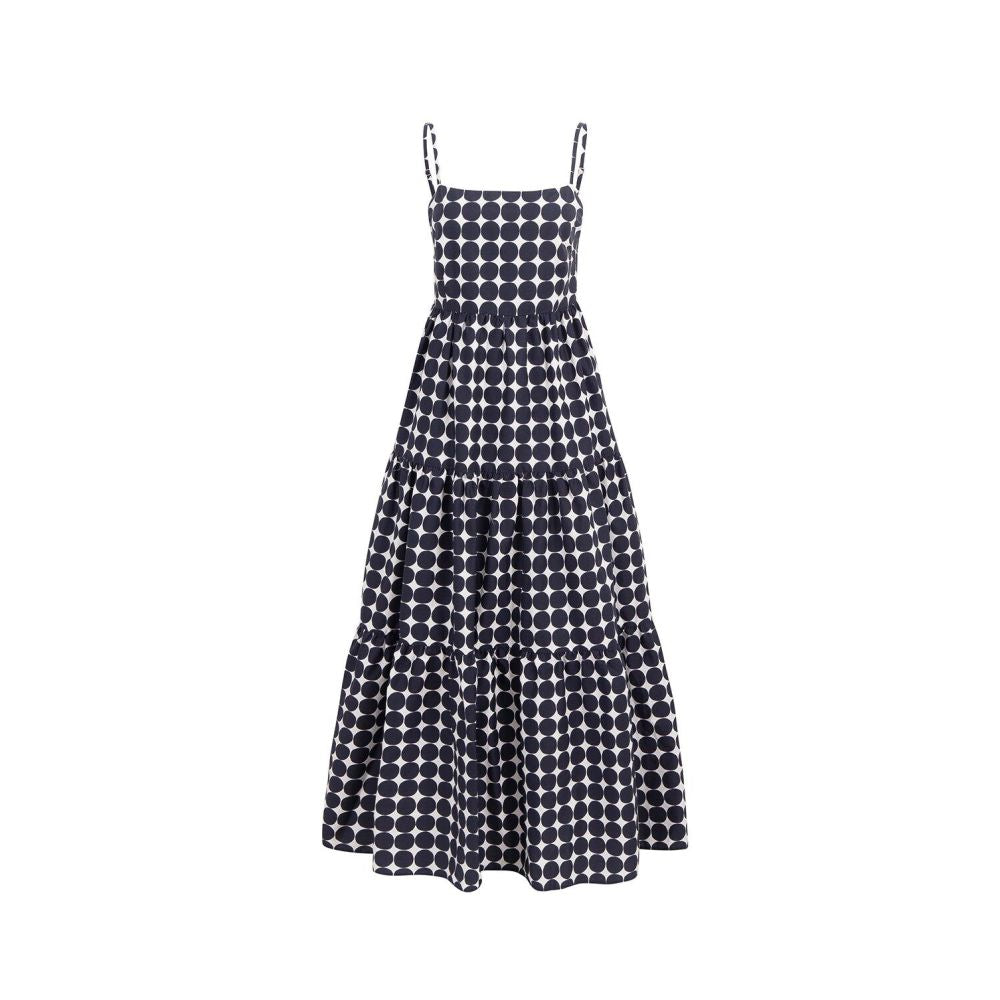 ASAYA6241 – Navy Polka Open-Back Maxi Dress 💙⚪️