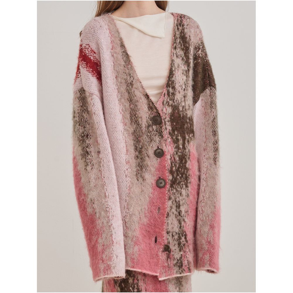 Piacevole Star Original Design Marble Printed Knitted Cardigan Lazy Sweater Half Skirt image 5