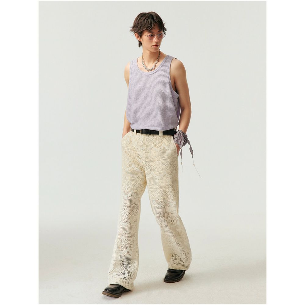 Youthful and energetic wind cotton blend breathable casual pants loose straight leg mid waist casual pants available in beige and black image 4