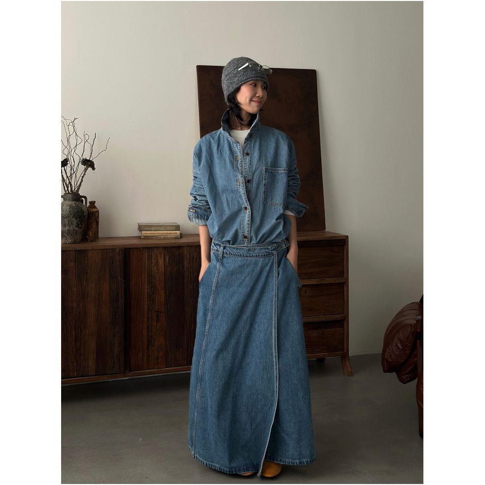 ASAYA6288 – Vintage Denim Layer Set 🩵✨