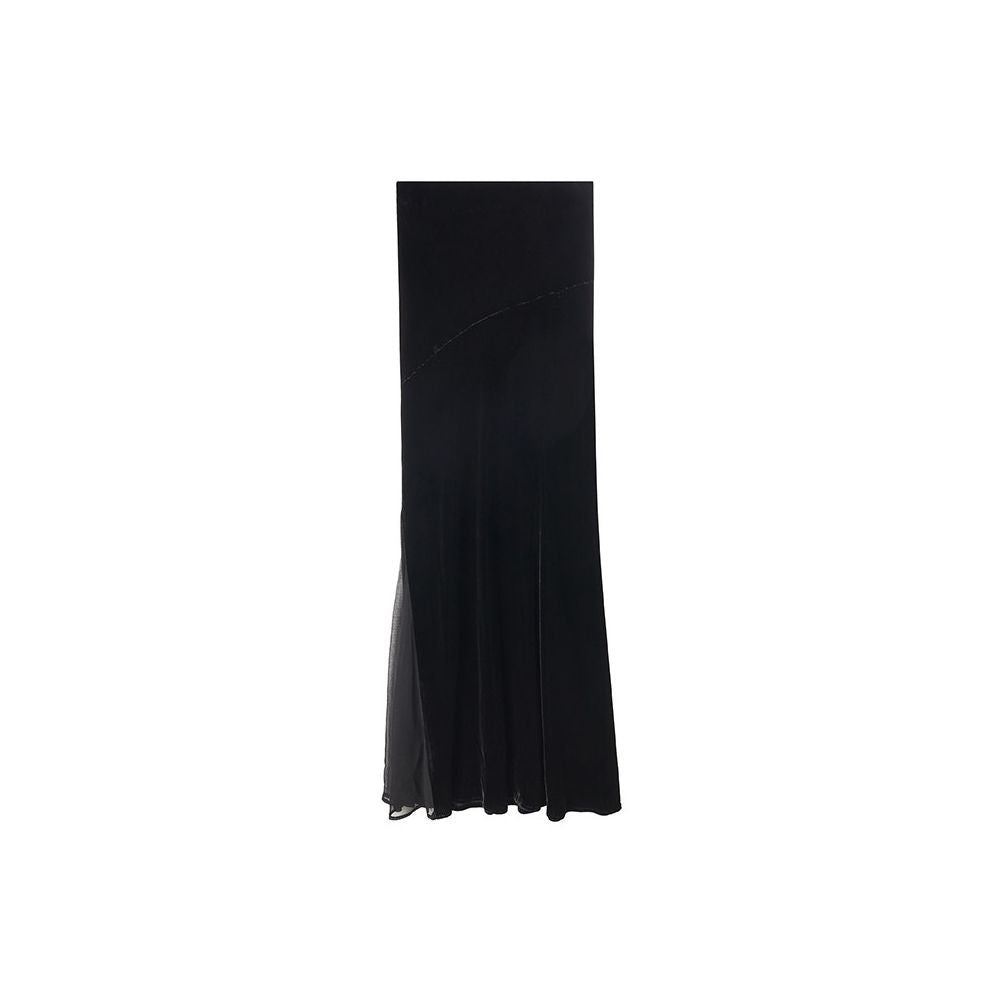 ASAYA6291 – Midnight Silk Velvet Skirt 🖤✨