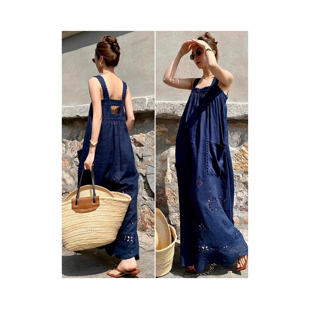 ASAYA6294 – Ocean Breeze Linen Dress 🌊💙