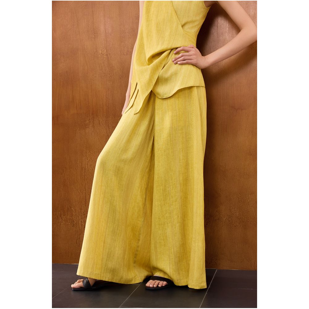 ASAYA6295 – Golden Drape Linen Set 🌼✨