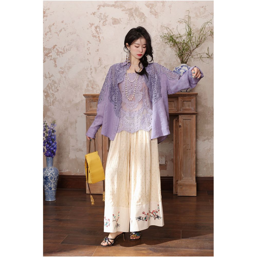 ASAYA6302 – Vintage Lace Whisper Top 🌼🤍