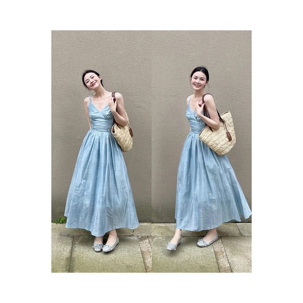 ASAYA6307 – Sky Muse Midi Dress 💙☁️