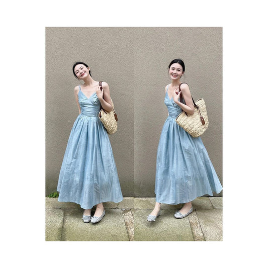 ASAYA6307 – Sky Muse Midi Dress 💙☁️