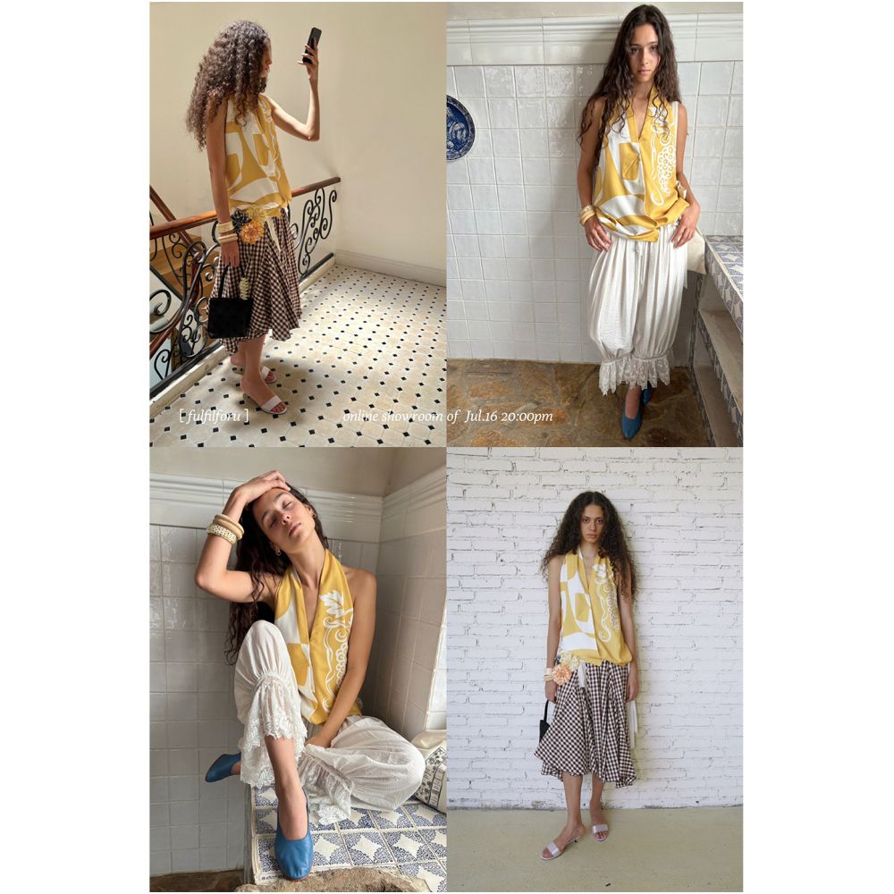 FFU Women s 2025 Summer New Fashion High end Tank Top Abstract Printed Irregular Silk Scarf Hanging Neck Top image 4