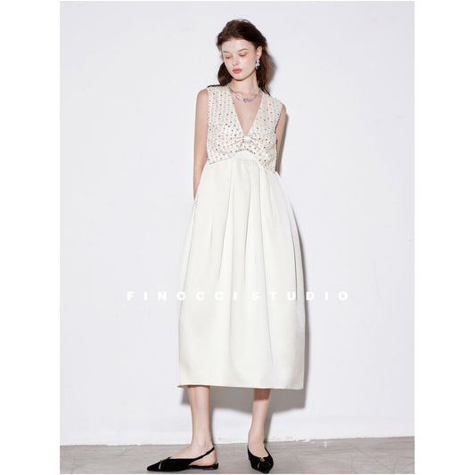 ASAYA6357 – Celeste Crystal Bow Midi Dress ✨🤍