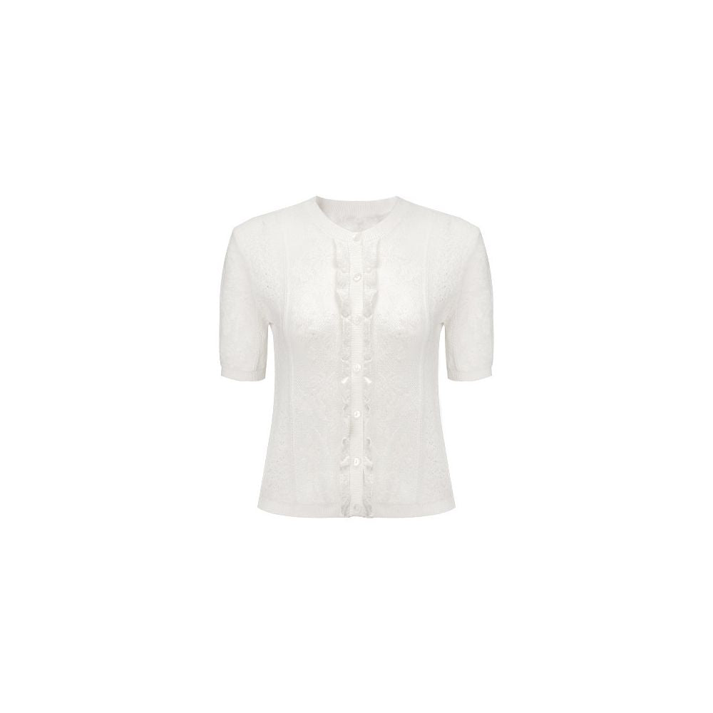ASAYA6384 – Ivory Lace Knit Top 🤍🌿