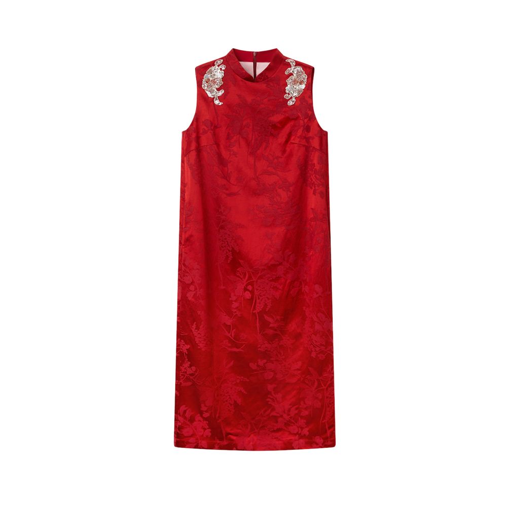 ASAYA6426 – Imperial Bloom Jacquard Dress ❤️✨