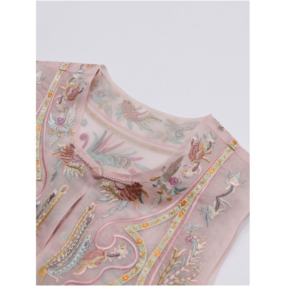 857 Luxury New Chinese Style Heavy Duty Silk Embroidered Vest for Women Spring Summer 2026 Chinese Style Mulberry Silk Vest image 4