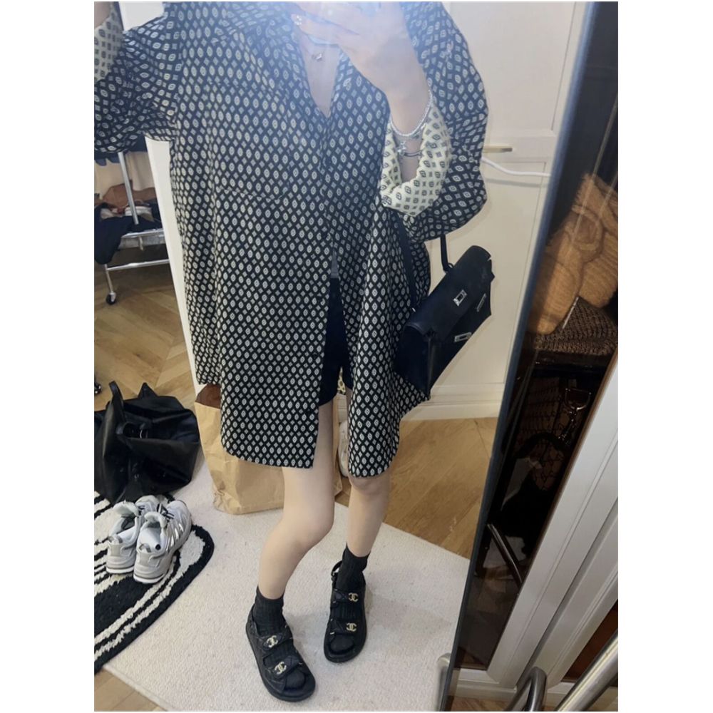 S andro Madge Old Money Style Midi Long Shirt Women s 2026 Early Spring Loose Versatile Casual Jacquard Top image 0