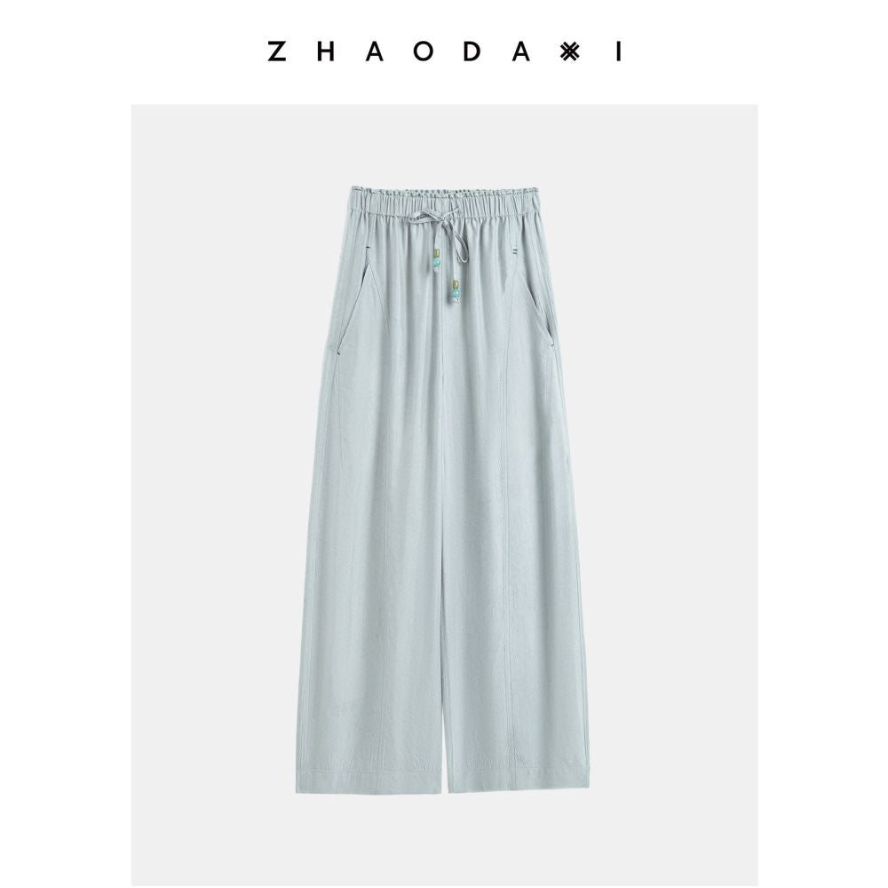 ASAYA6504 – Airy Flow Acetate Pants 🌿🤍✨