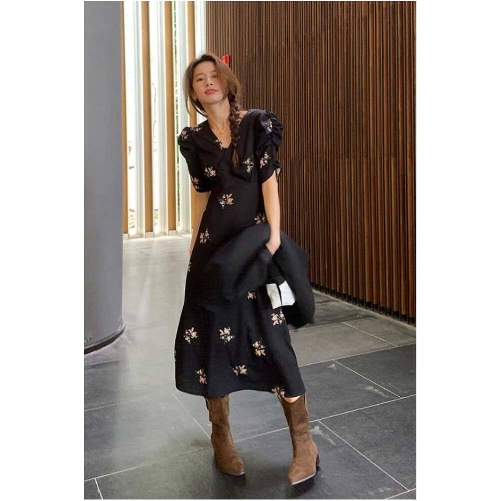 ASAYA6508 – Midnight Fleur Paris Dress 🌙🌸