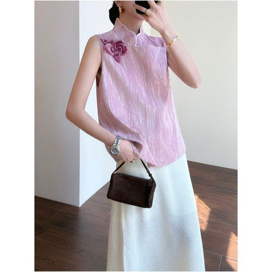 ASAYA6520 – Blush Petal Luxe Vest 🌸✨