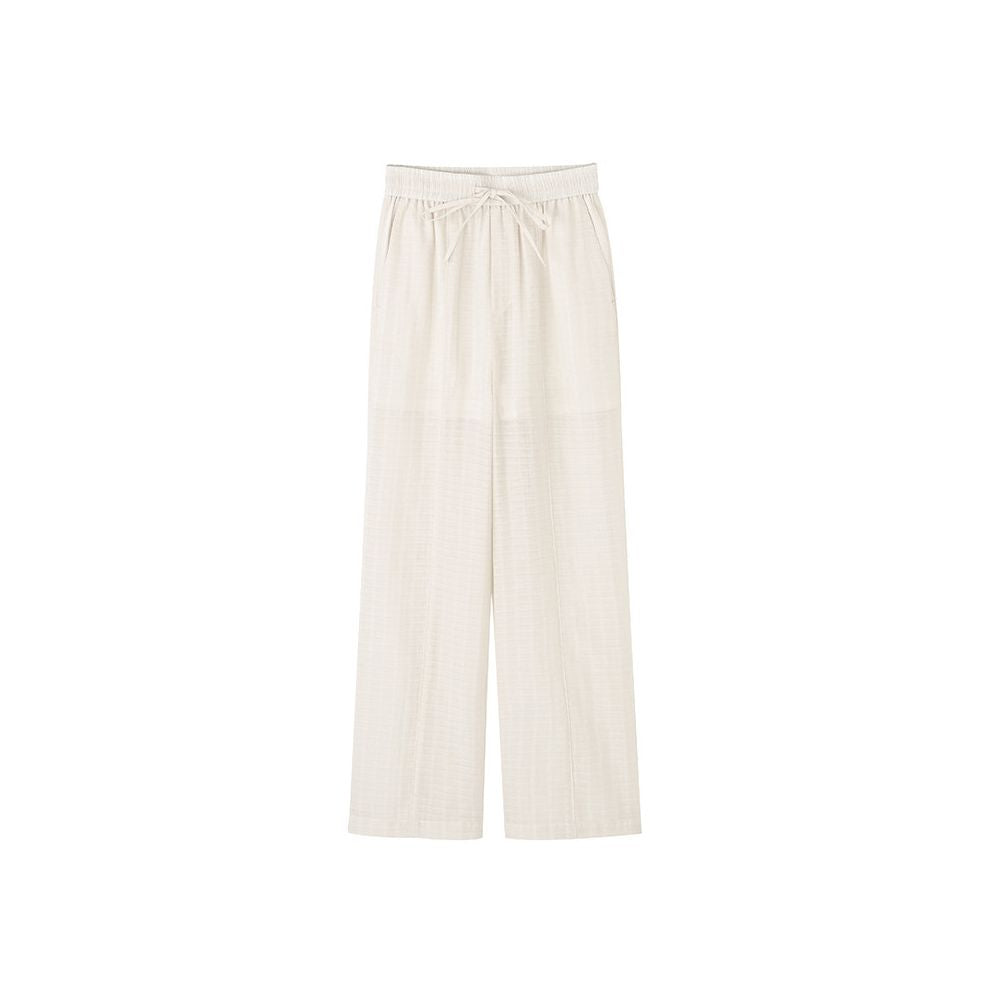 COMMON VALUE Zen Pāra White Cicada Wing Straight Leg Trousers image 0