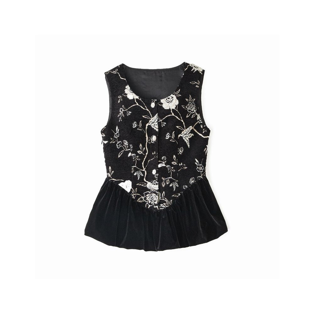 ASAYA6523 – Vintage Bloom Peplum Top 🌿🕊️