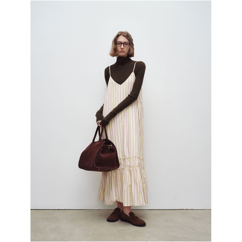 Sayhitotomato V neck gathered lace design vacation style spaghetti strap maxi dress image 3