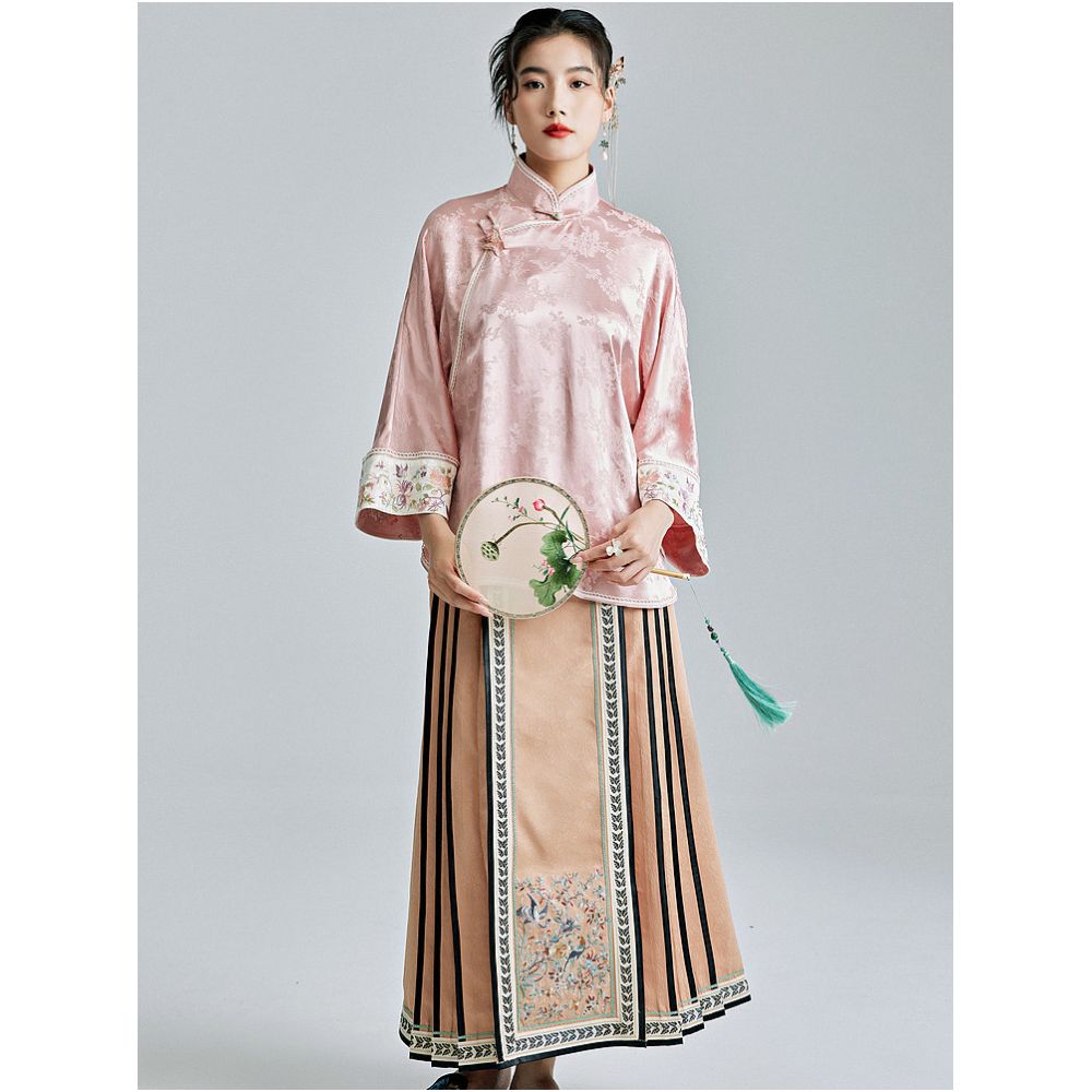Moyu 2025 Spring New Chinese Style Elegant Tea Dress New Chinese Retro Modified Tang Suit Top image 3