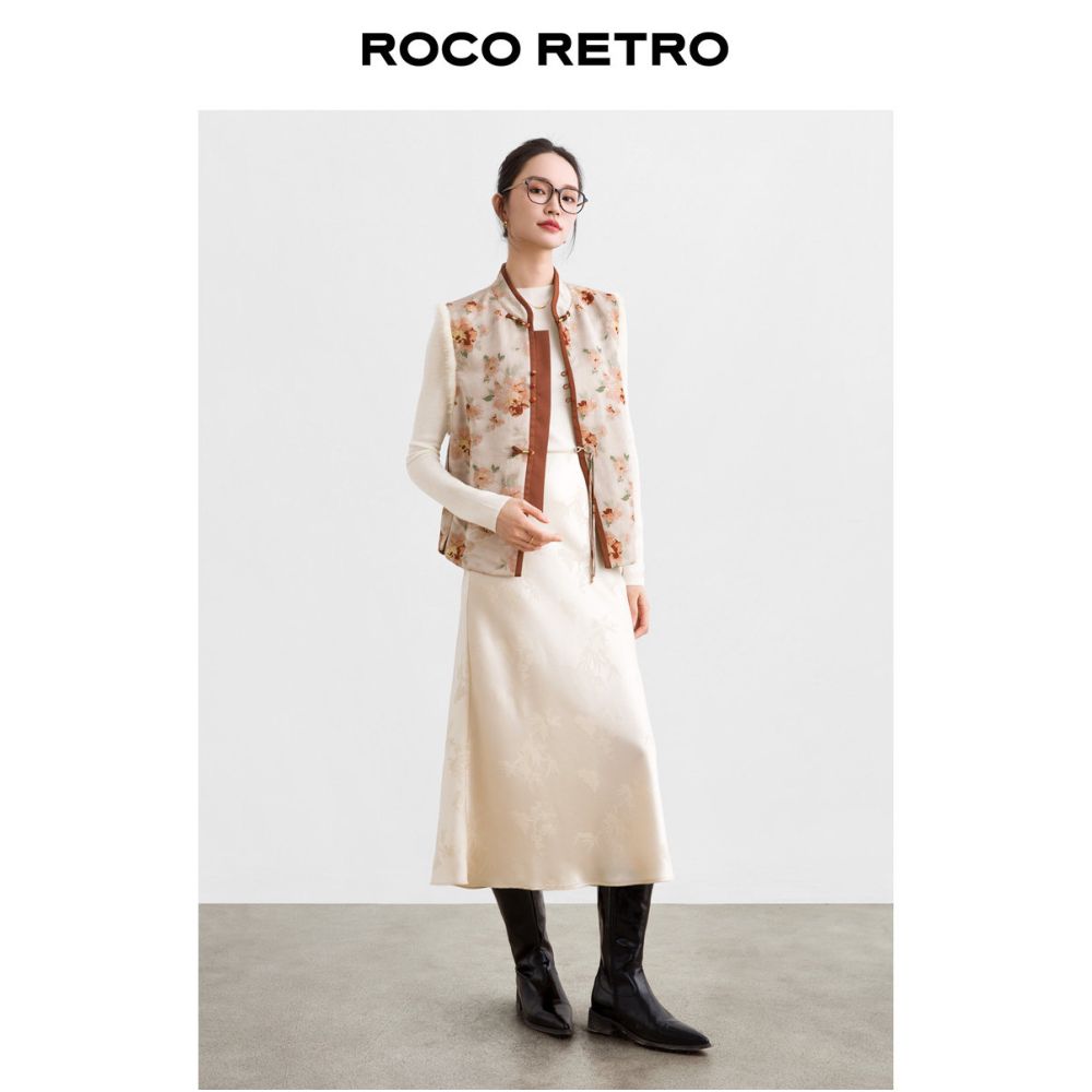Summer Begonia ROCO New Chinese Style Series Genuine Mink Fur Front Opening Tassel Sleeveless Vest with Cotton Layering image 4