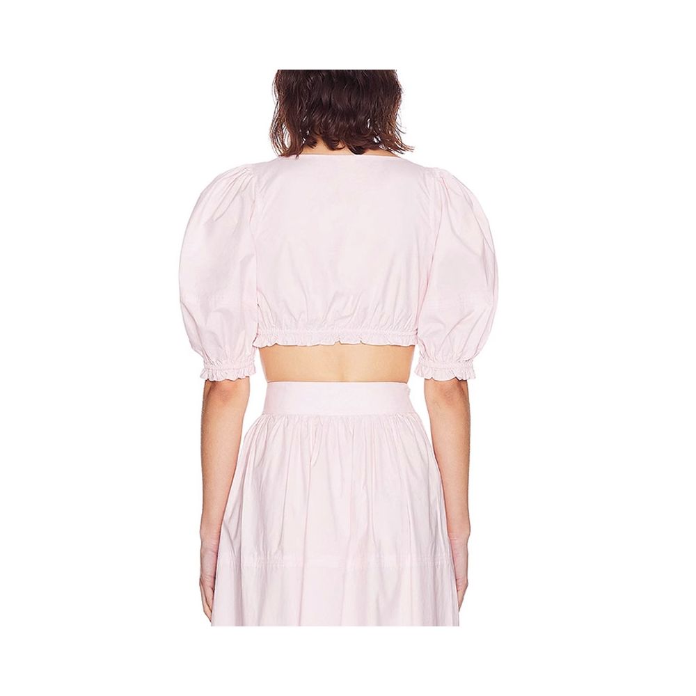 Hoskelsa blogger s same French vacation style youthful puff sleeved crop top and high waisted skirt set by Yi Mengling image 2