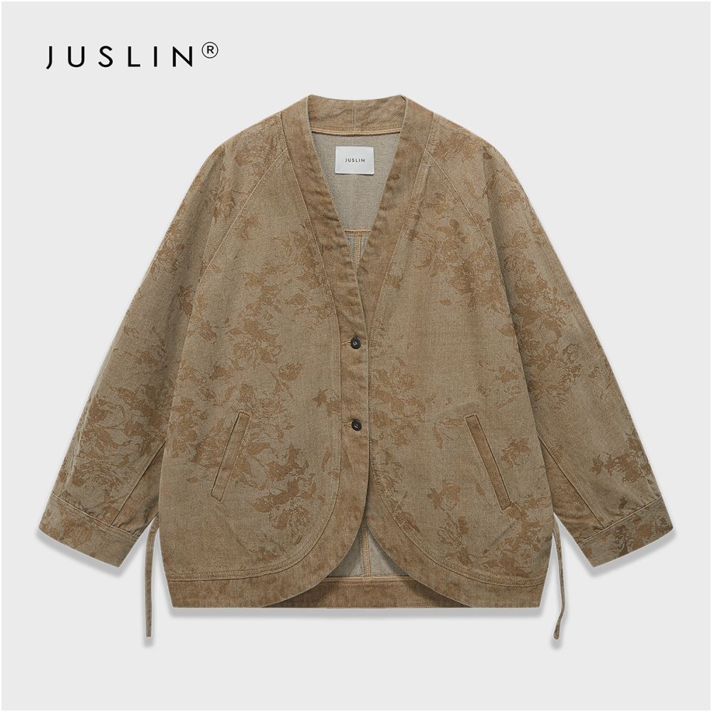ASAYA6595 – Vintage Jacquard Relaxed Jacket 🤎🖤