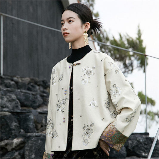 ASAYA6641 – Celestial Bloom Embroidered Jacket ✨🌙