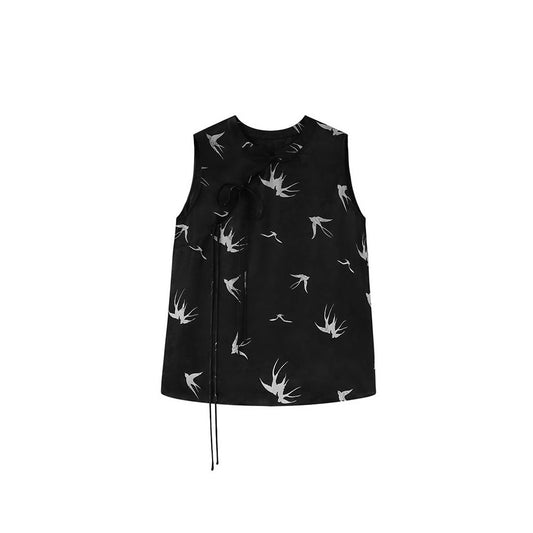 ASAYA6654 – Swallow Whisper Silk Top 🕊️✨