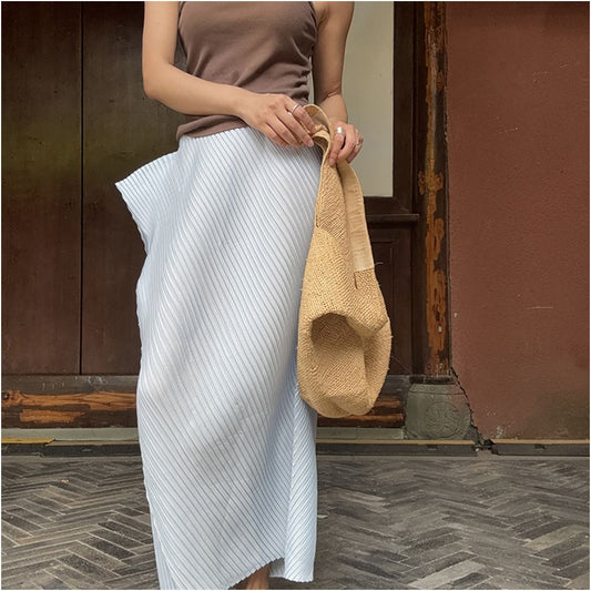 ASAYA6655 – Sculpt Pleats Resort Set 🌊🩶