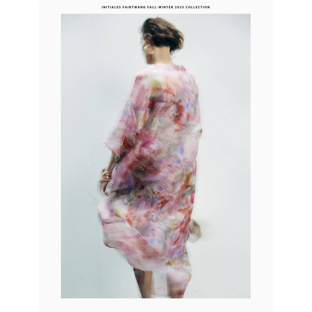 FAIRY WANG s Italian Original Xuan 100 Mulberry Silk New Chinese Style Printed Top Dress image 0
