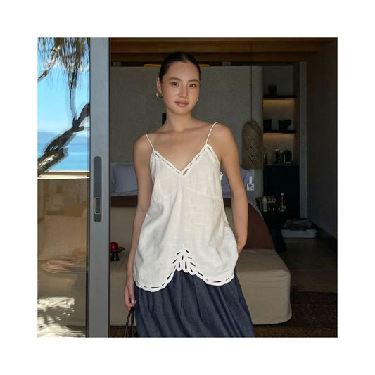 ASAYA6691 – Coastal Breeze Linen Cami 🌴🤍