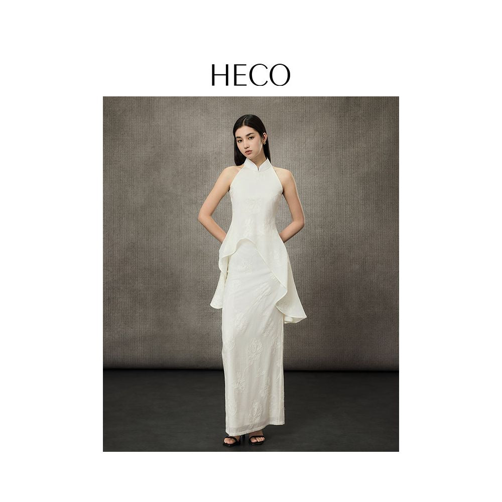 Jing Tian Same HECO Heavenly Fairy New Chinese style Small Stand Collar Acetate Wave Edge Tank Top for Actress Elegant Top image 2