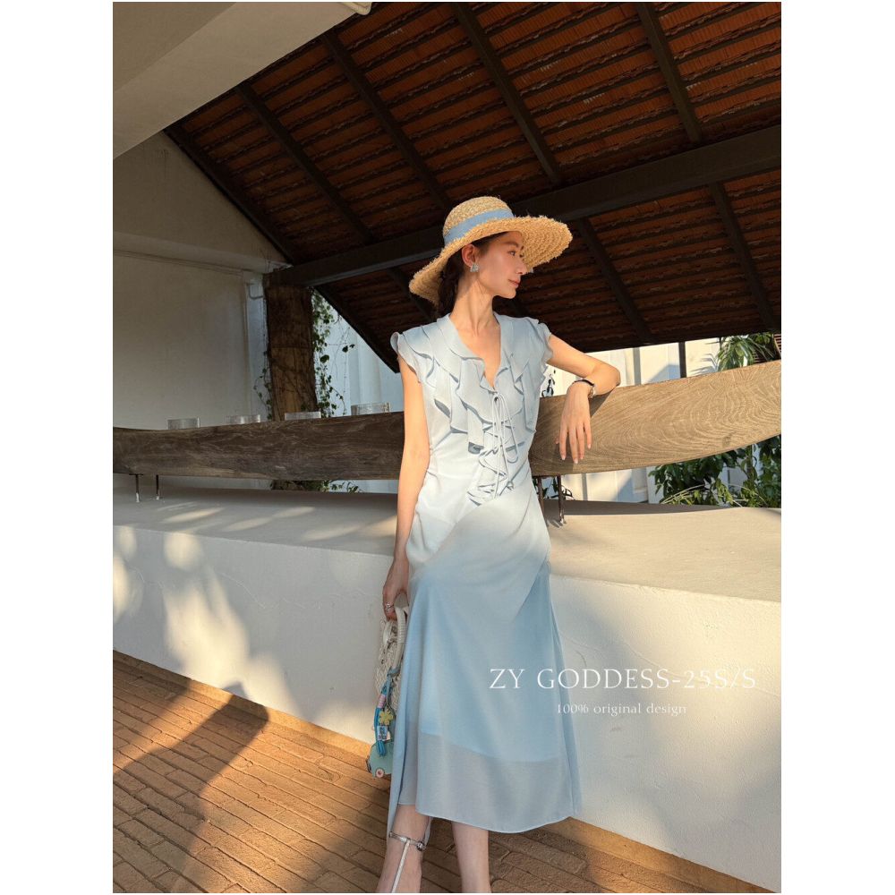 ASAYA6680 – Riviera Ruffle Midi Dress 🤍🕊️