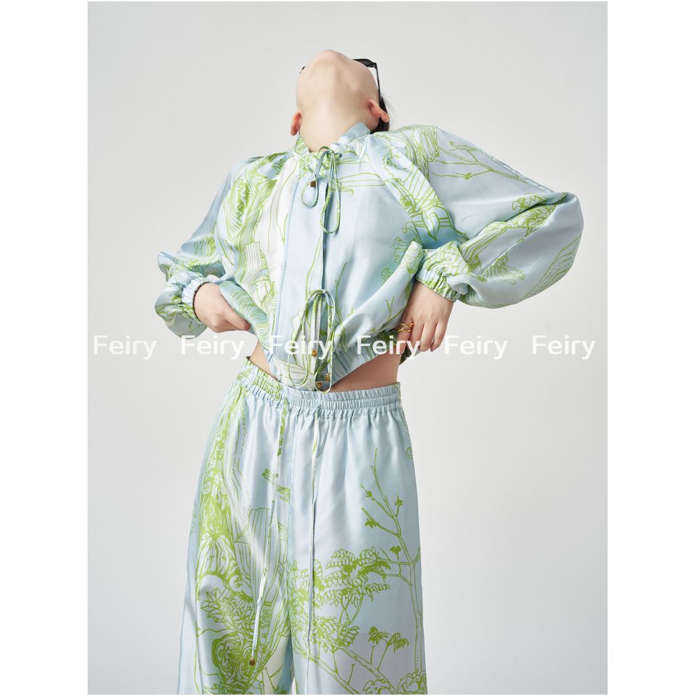 ASAYA6707 – Celeste Jardin Satin Set 🌿🩵